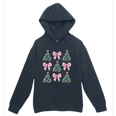 Cute P.Ink Bow Christmas Tree Pattern Gift Urban Pullover Hoodie