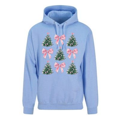 Cute P.Ink Bow Christmas Tree Pattern Gift Unisex Surf Hoodie