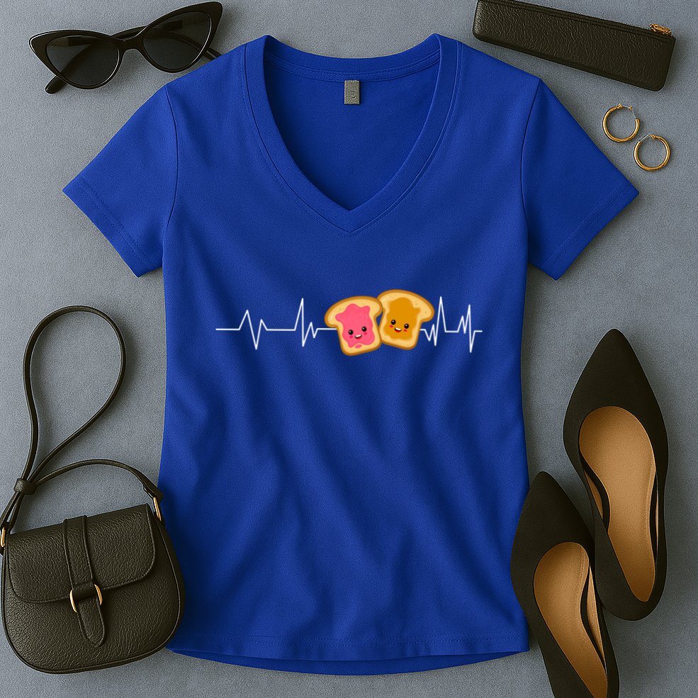 Cute Peanut Butter And Jelly Lover Great Gift Women's V-Neck T-Shirt