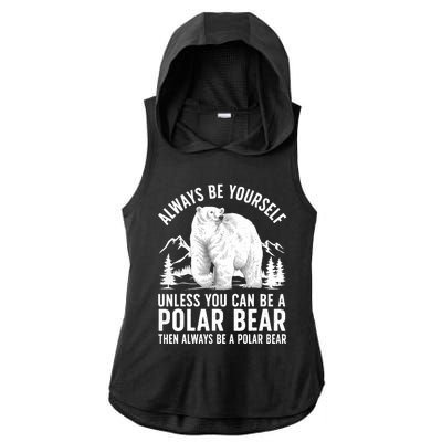 Cool Polar Bear Design For Animal Polar Bear Lover Ladies PosiCharge Tri-Blend Wicking Draft Hoodie Tank