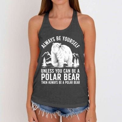 Cool Polar Bear Design For Animal Polar Bear Lover Women's Knotted Racerback Tank