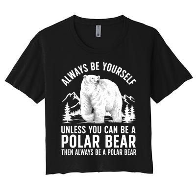 Cool Polar Bear Design For Animal Polar Bear Lover Women's Crop Top Tee