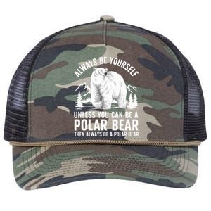 Cool Polar Bear Design For Animal Polar Bear Lover Retro Rope Trucker Hat Cap