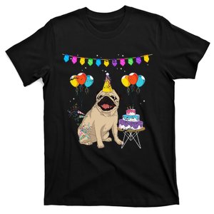 Cute Pug Birthday Celebration Cake Pet Animal Dog Owner Pug T-Shirt