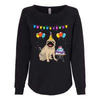 Cute Pug Birthday Celebration Cake Pet Animal Dog Owner Pug Womens California Wash Sweatshirt