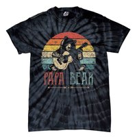 Cute Papa Bear Vintage Father's Day Retro Dad Guitar Tie-Dye T-Shirt