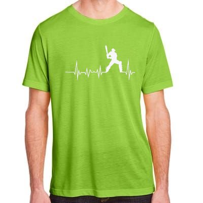 Cricket Player Bat And Ball Game Cricket Heartbeat Adult ChromaSoft Performance T-Shirt