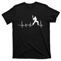 Cricket Player Bat And Ball Game Cricket Heartbeat T-Shirt