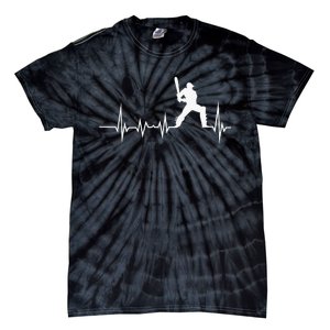 Cricket Player Bat And Ball Game Cricket Heartbeat Tie-Dye T-Shirt