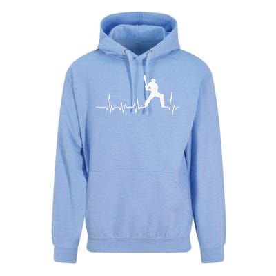 Cricket Player Bat And Ball Game Cricket Heartbeat Unisex Surf Hoodie