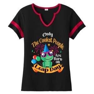 Coolest People Born On Leap Day Birthday Party Cute Ladies Halftime Notch Neck Tee