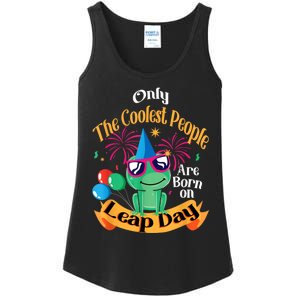 Coolest People Born On Leap Day Birthday Party Cute Ladies Essential Tank