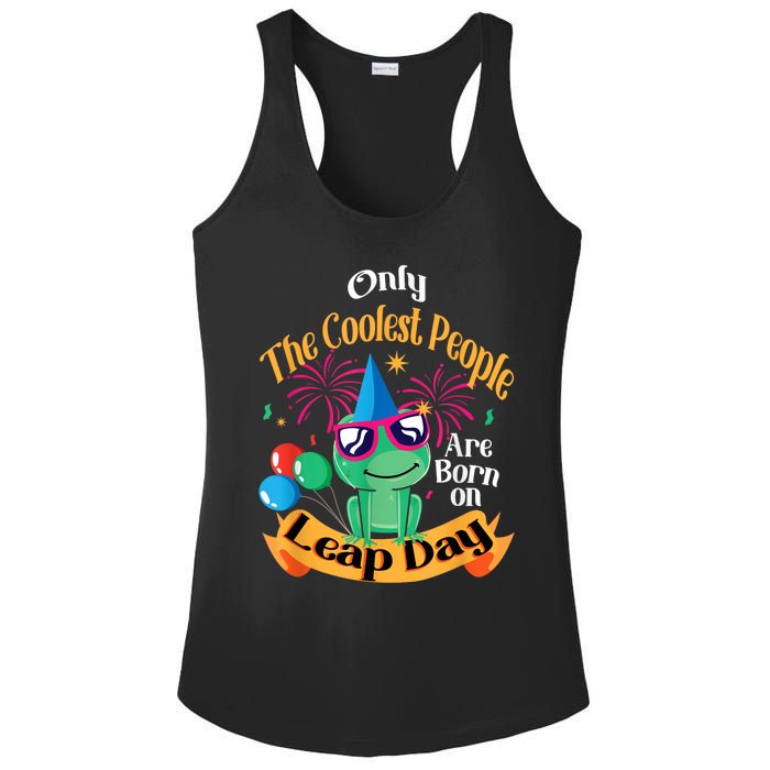 Coolest People Born On Leap Day Birthday Party Cute Ladies PosiCharge Competitor Racerback Tank