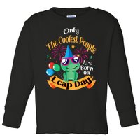 Coolest People Born On Leap Day Birthday Party Cute Toddler Long Sleeve Shirt