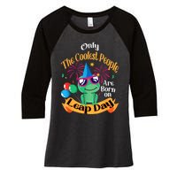 Coolest People Born On Leap Day Birthday Party Cute Women's Tri-Blend 3/4-Sleeve Raglan Shirt