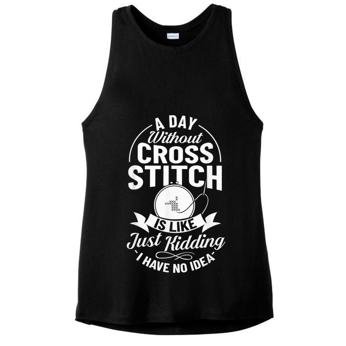 Counted Pattern Beginner Alphabet Needle Ladies PosiCharge Tri-Blend Wicking Tank