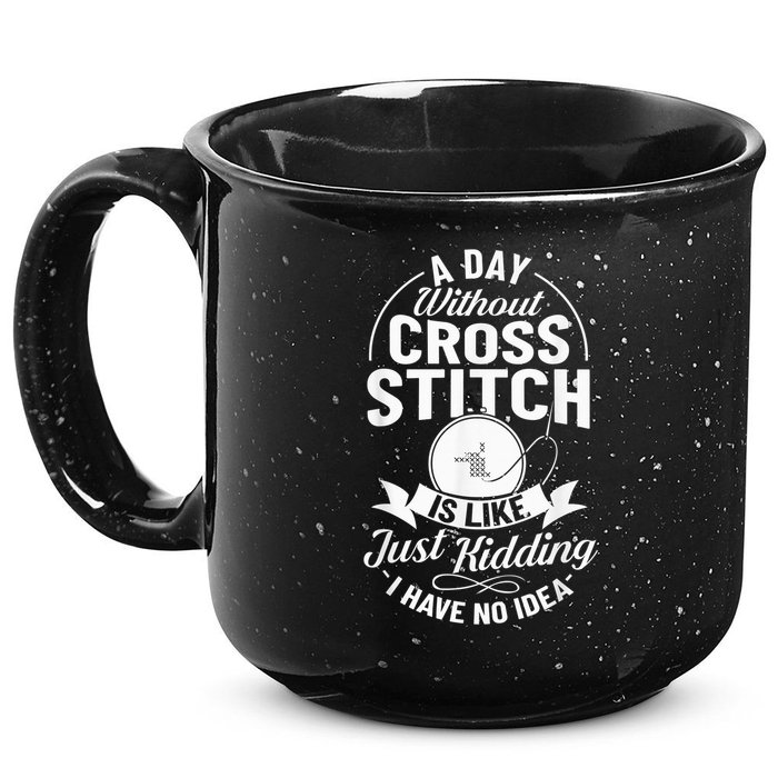 Counted Pattern Beginner Alphabet Needle 15oz Campfire Ceramic Mug