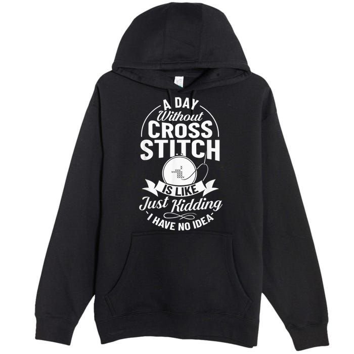 Counted Pattern Beginner Alphabet Needle Premium Pullover Hoodie