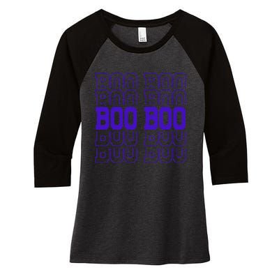 Cute Personalized Boo Boo Birthday Matching Family Women's Tri-Blend 3/4-Sleeve Raglan Shirt