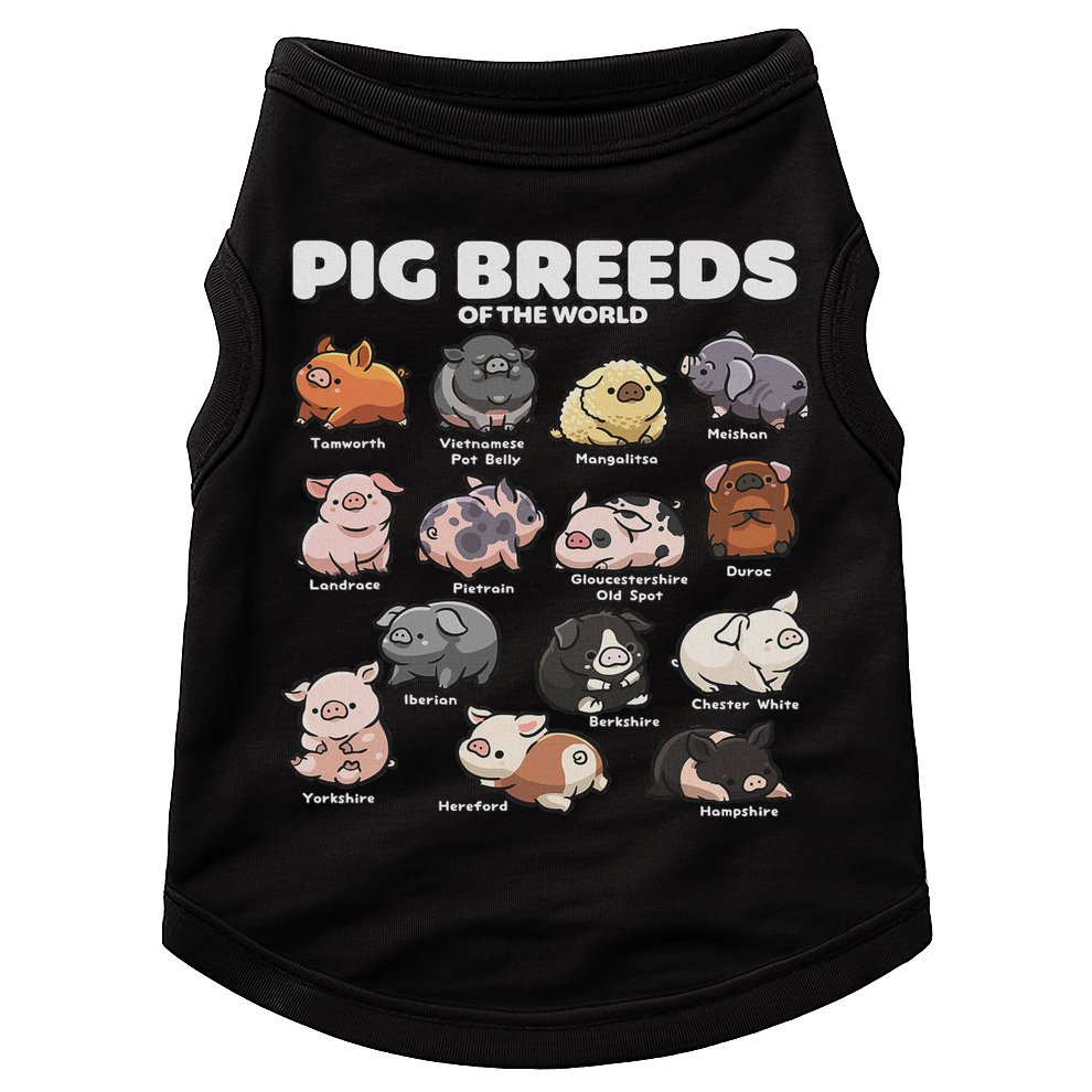 Cute Pig Breeds Of The World Funny Farm Animal Lovers Doggie Tank