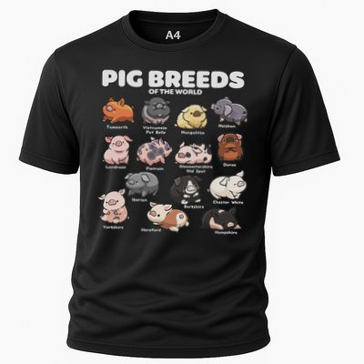 Cute Pig Breeds Of The World Funny Farm Animal Lovers Performance Shirt