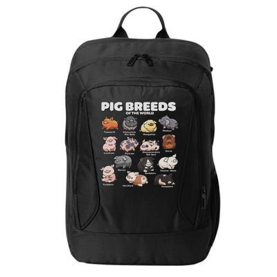 Cute Pig Breeds Of The World Funny Farm Animal Lovers City Backpack