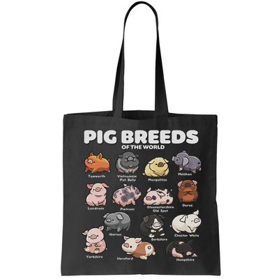 Cute Pig Breeds Of The World Funny Farm Animal Lovers Bag