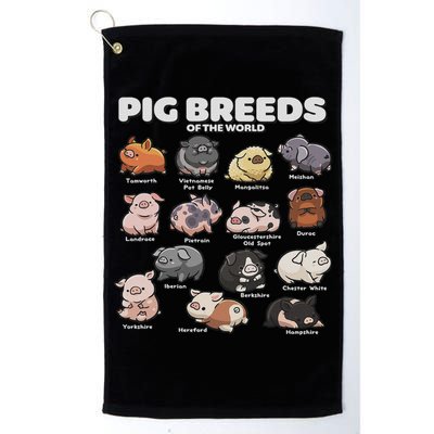 Cute Pig Breeds Of The World Funny Farm Animal Lovers Golf Towel