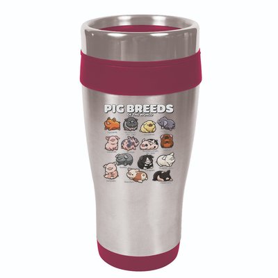 Cute Pig Breeds Of The World Funny Farm Animal Lovers 16oz Travel Tumbler