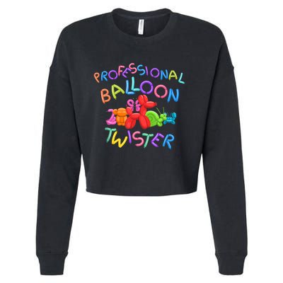 Cute Professional Balloon Animal Twister Party Cropped Pullover Crew