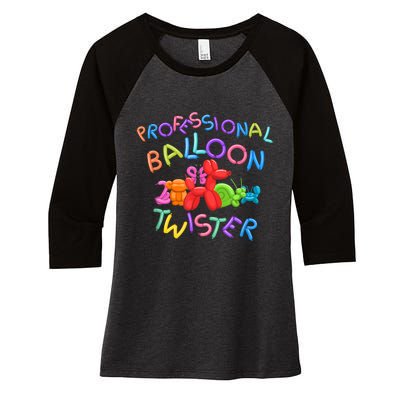 Cute Professional Balloon Animal Twister Party Women's Tri-Blend 3/4-Sleeve Raglan Shirt