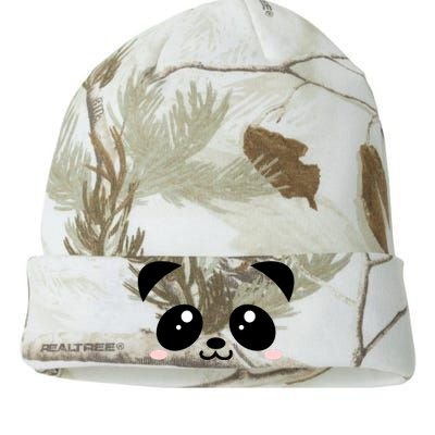 Cute Panda Bear Black & White Kawaii Cartoon Animal Face Kati Licensed 12" Camo Beanie