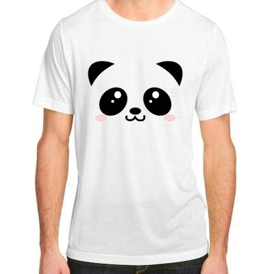 Cute Panda Bear Black & White Kawaii Cartoon Animal Face Adult ChromaSoft Performance T-Shirt