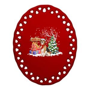 Christmas Pajama Beagle Tree Xmas Puppy Dog Meaningful Gift Ceramic Oval Ornament