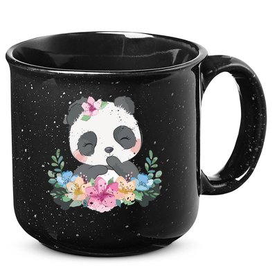 Cute Panda Bear Gift Flower Panda 15oz Campfire Ceramic Mug