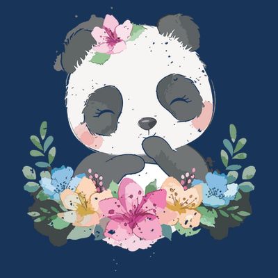 Cute Panda Bear Gift Flower Panda T-Shirt