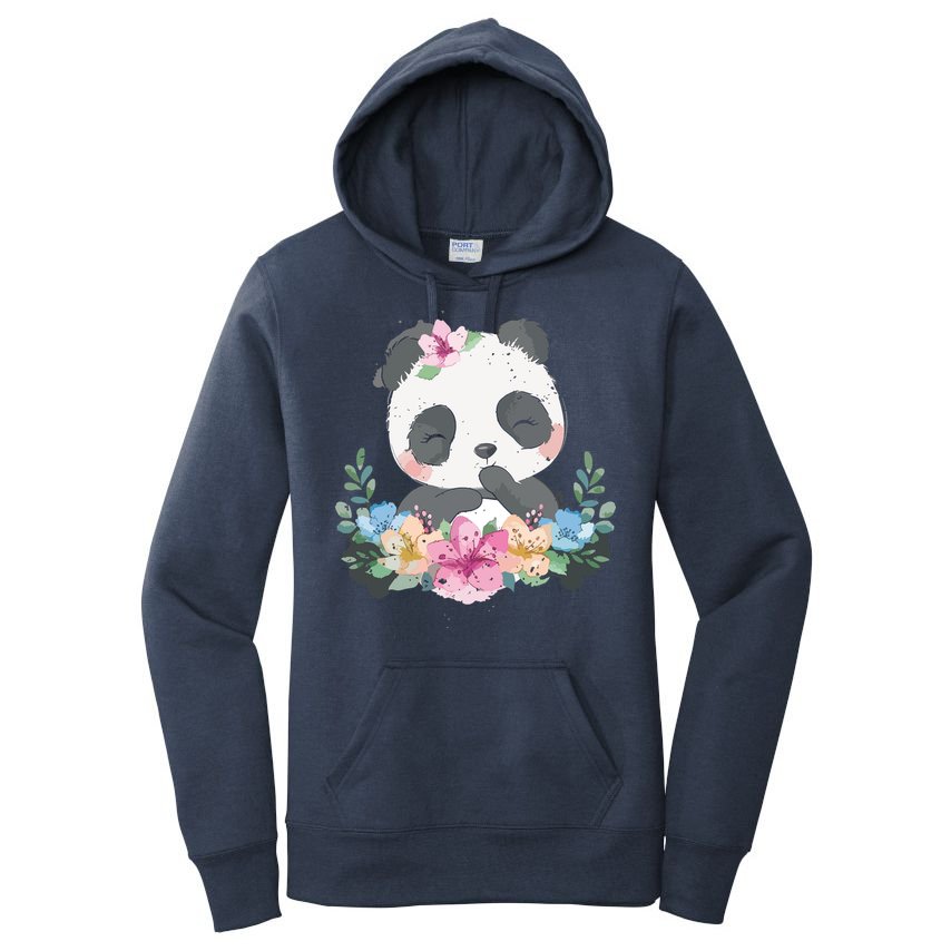 Cute Panda Bear Gift Flower Panda Women's Pullover Hoodie