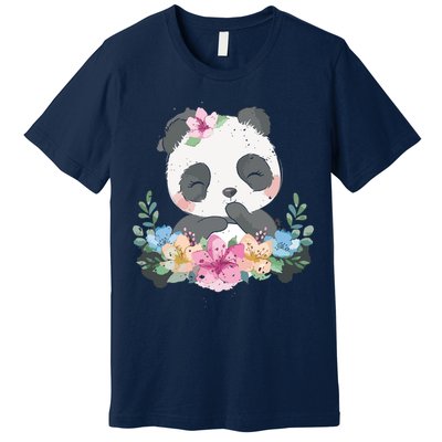 Cute Panda Bear Gift Flower Panda Premium T-Shirt