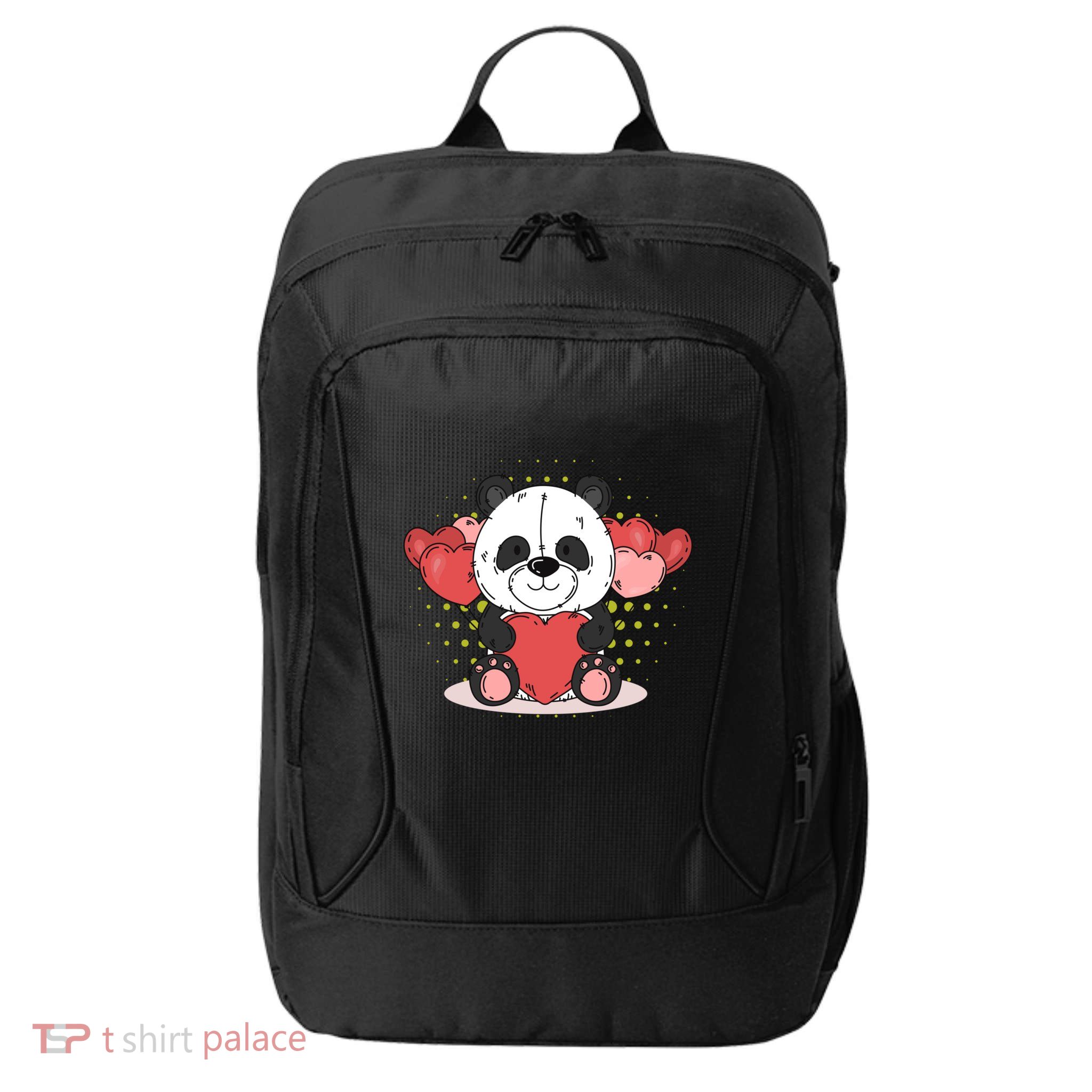 Cute Panda Bear Valentines Heart Love Panda Valentines Gift City Backpack