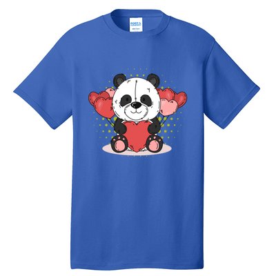 Cute Panda Bear Valentines Heart Love Panda Valentines Gift Tall T-Shirt