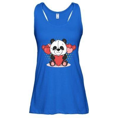 Cute Panda Bear Valentines Heart Love Panda Valentines Gift Ladies Essential Flowy Tank