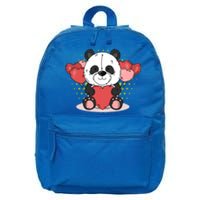 Cute Panda Bear Valentines Heart Love Panda Valentines Gift 16 in Basic Backpack