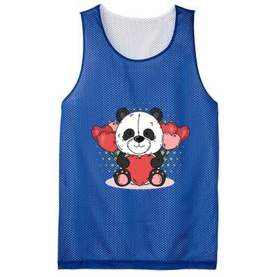 Cute Panda Bear Valentines Heart Love Panda Valentines Gift Mesh Reversible Basketball Jersey Tank