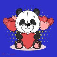 Cute Panda Bear Valentines Heart Love Panda Valentines Gift Premium T-Shirt