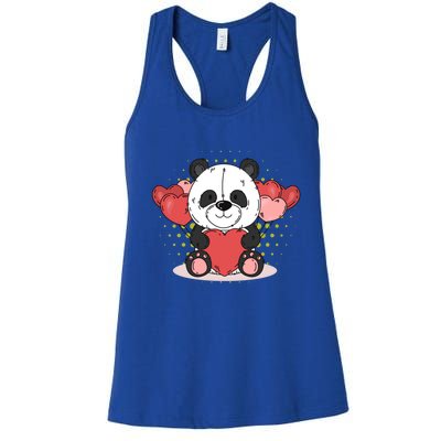 Cute Panda Bear Valentines Heart Love Panda Valentines Gift Women's Racerback Tank