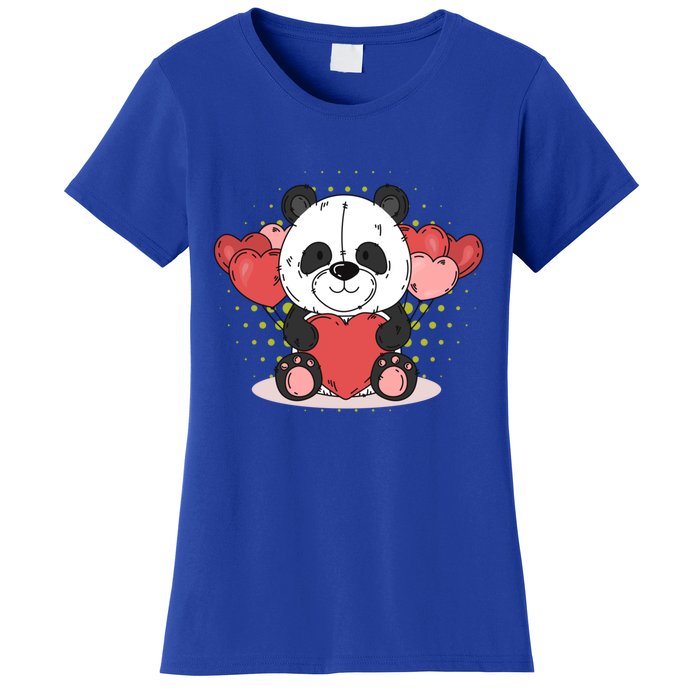 Cute Panda Bear Valentines Heart Love Panda Valentines Gift Women's T-Shirt