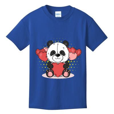 Cute Panda Bear Valentines Heart Love Panda Valentines Gift Kids T-Shirt