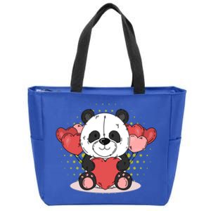 Cute Panda Bear Valentines Heart Love Panda Valentines Gift Zip Tote Bag