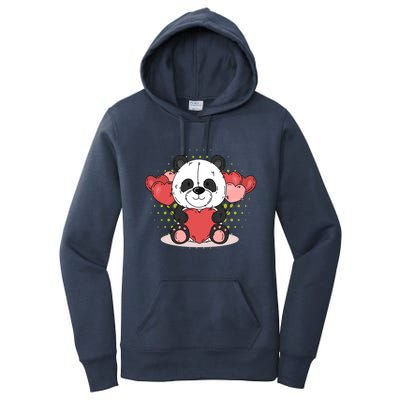 Cute Panda Bear Valentines Heart Love Panda Valentines Gift Women's Pullover Hoodie