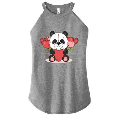 Cute Panda Bear Valentines Heart Love Panda Valentines Gift Women’s Perfect Tri Rocker Tank